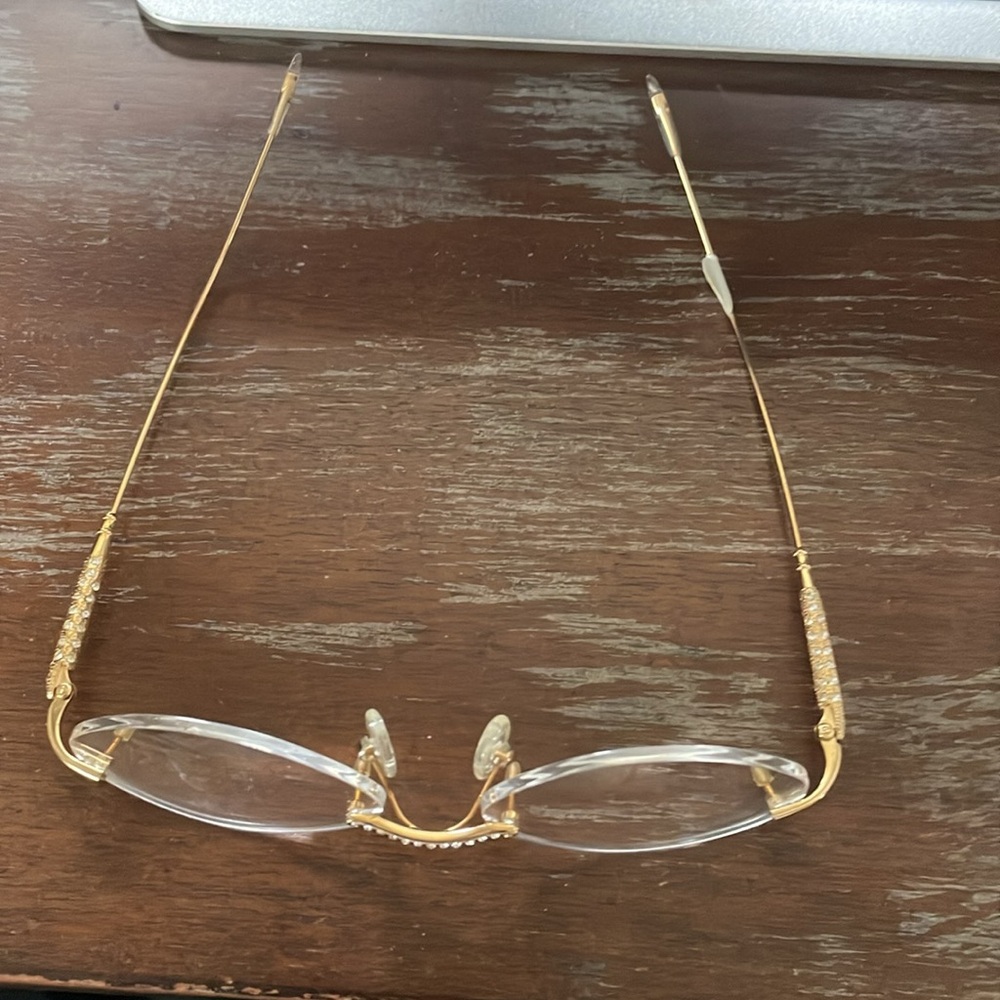 Tiffany Lunettes 23K gold plated T790 C4 gold  52-17 rimless eyeglasses - Picture 14 of 16